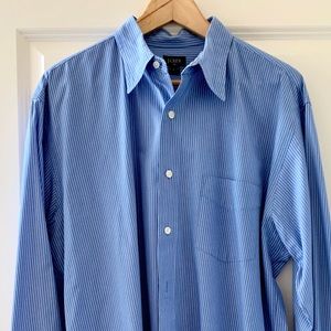 J. Crew Factory Men’s XL Blue Striped Dress shirt